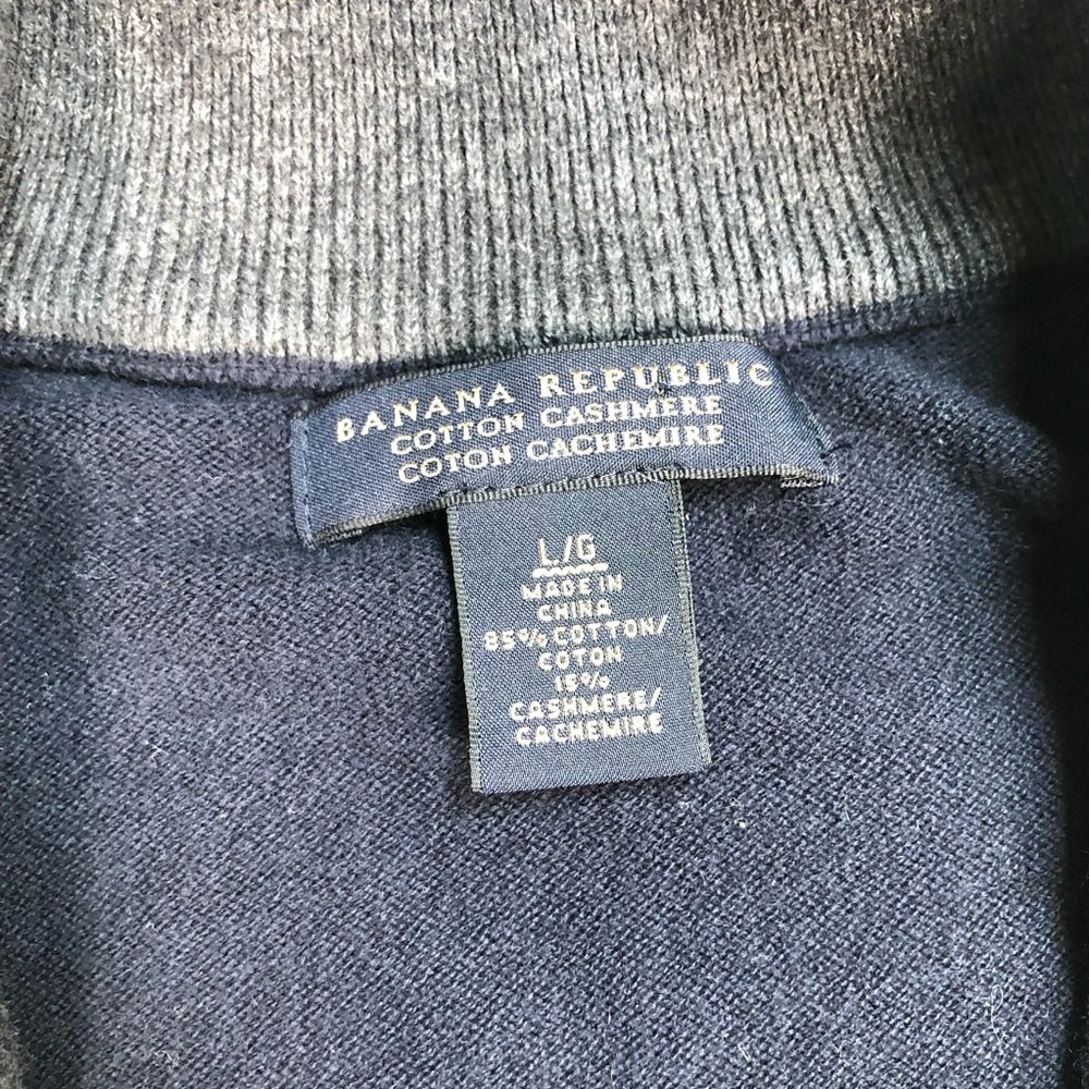 Banana Republic Pullover Men's L Cashmere‎ Cotton Button Sweater 1/4 - Picture 3 of 12